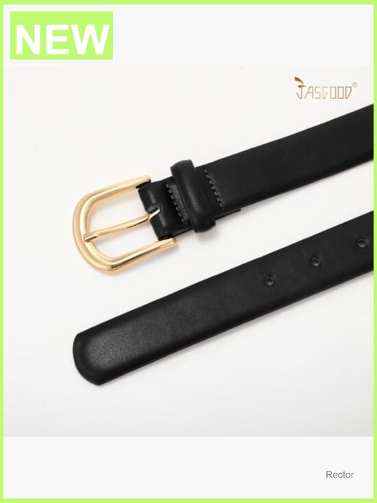Faux Leather Belt with Gold Buckle for Jeans and Pants - Adjustable Waist Belt main image 4